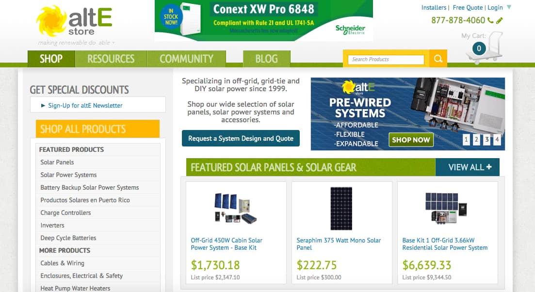 AltE store | Solar ecommerce