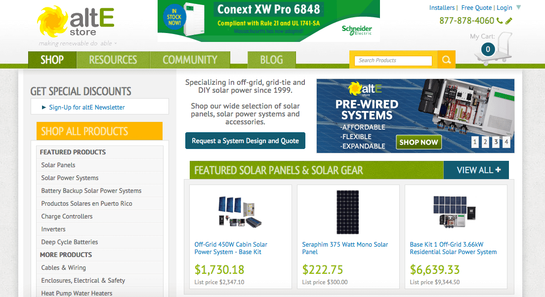 AltE store | Solar ecommerce