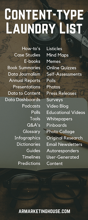 content laundry list armarketing house