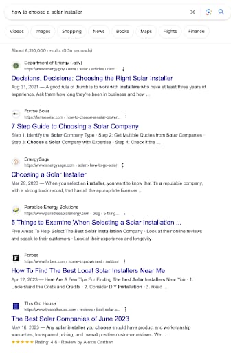 How homeowners choose a solar installer | A.R. Environmental Content Marketing House