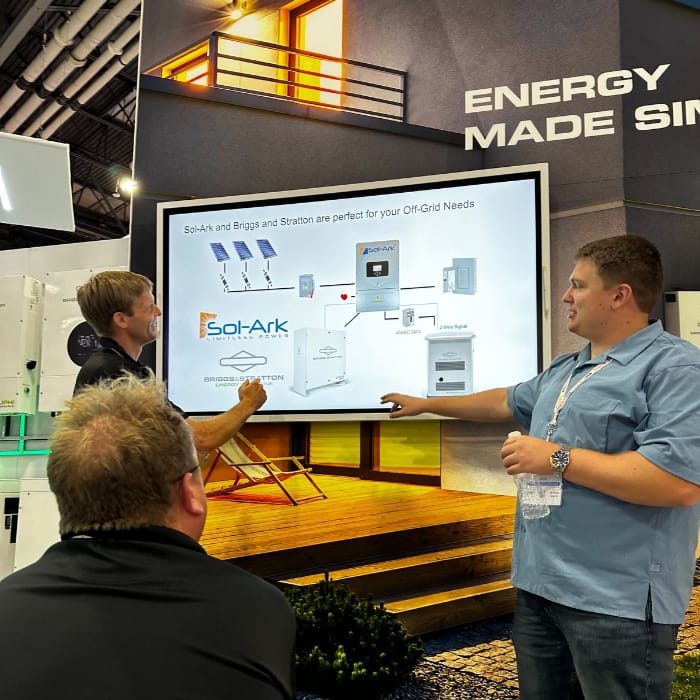 Sol-Ark and Briggs and Stratton Energy Solutions off-grid presentation at RE+ 2023 Las Vegas | A.R. Environmental Content Marketing House